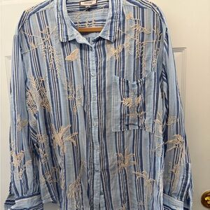 Johnny Was XL embroidered cotton blouse